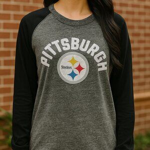 Pittsburgh Steelers Long Sleeve Raglan Tee – Women’s NFL Graphic Top